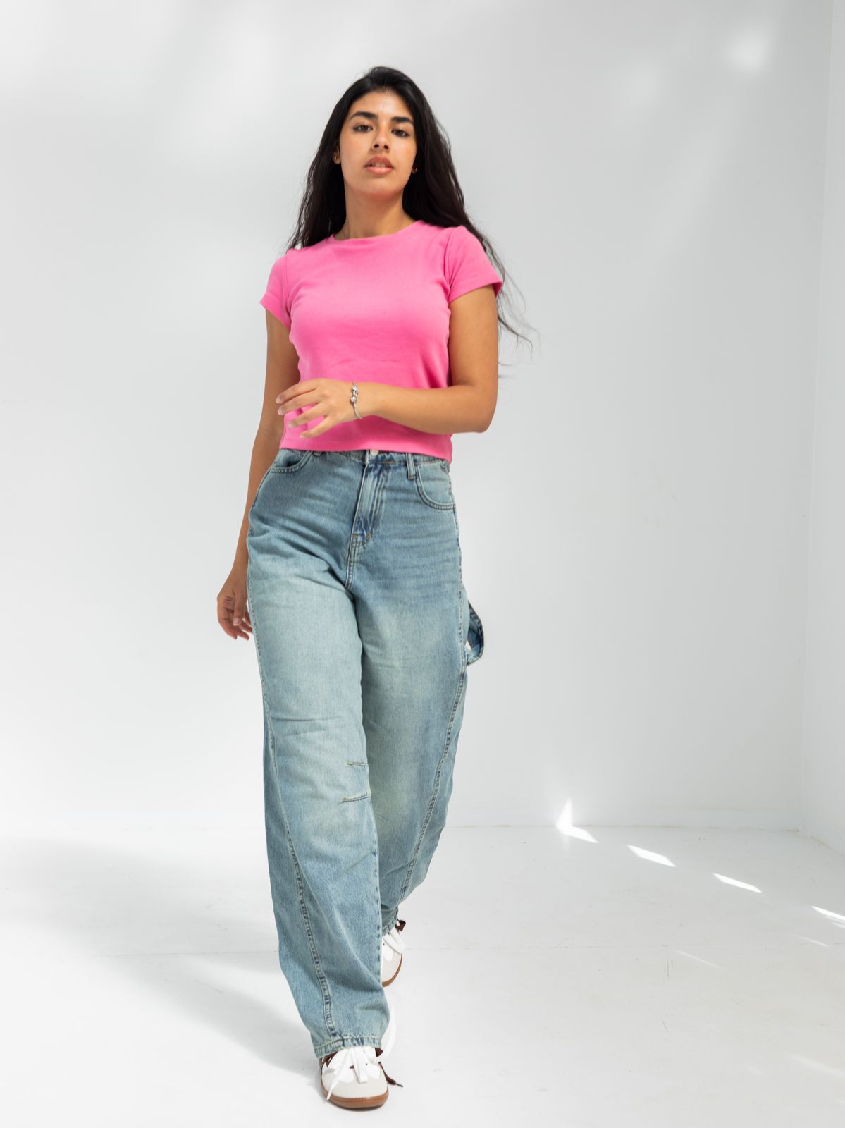 High Waist Light Wash Baggy Jeans