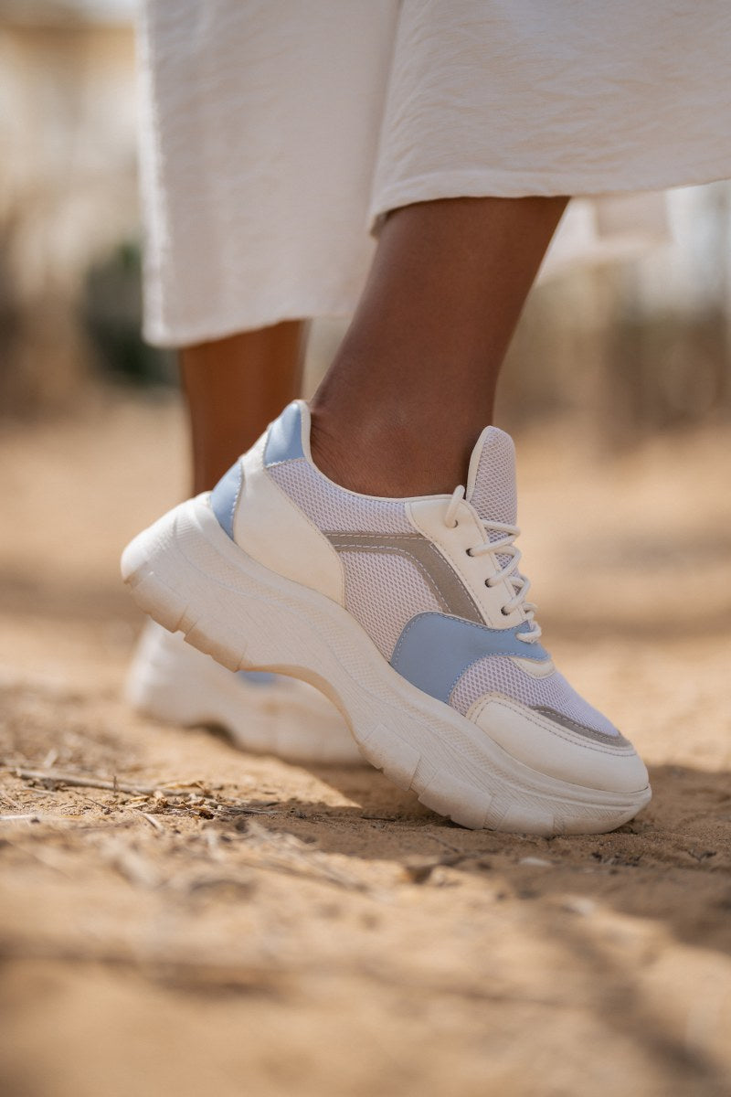 White X Blue & Grey Astra Sneakers