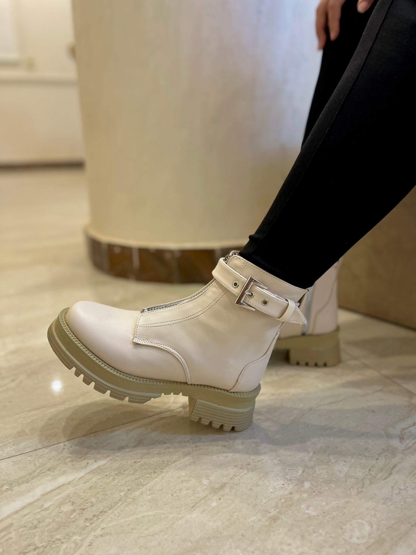 Beige Jeva Boots