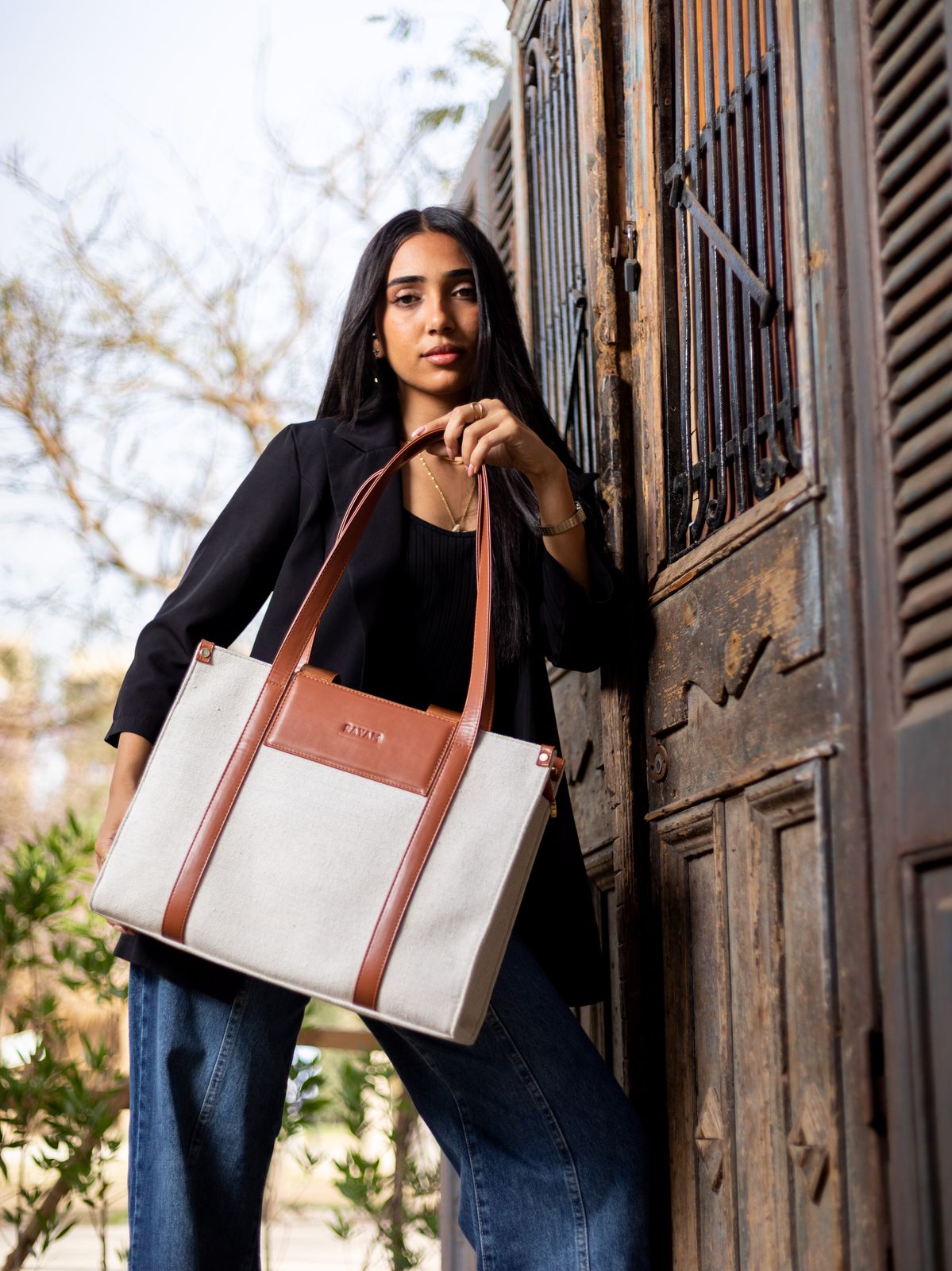 Beige X Camel Work Bag