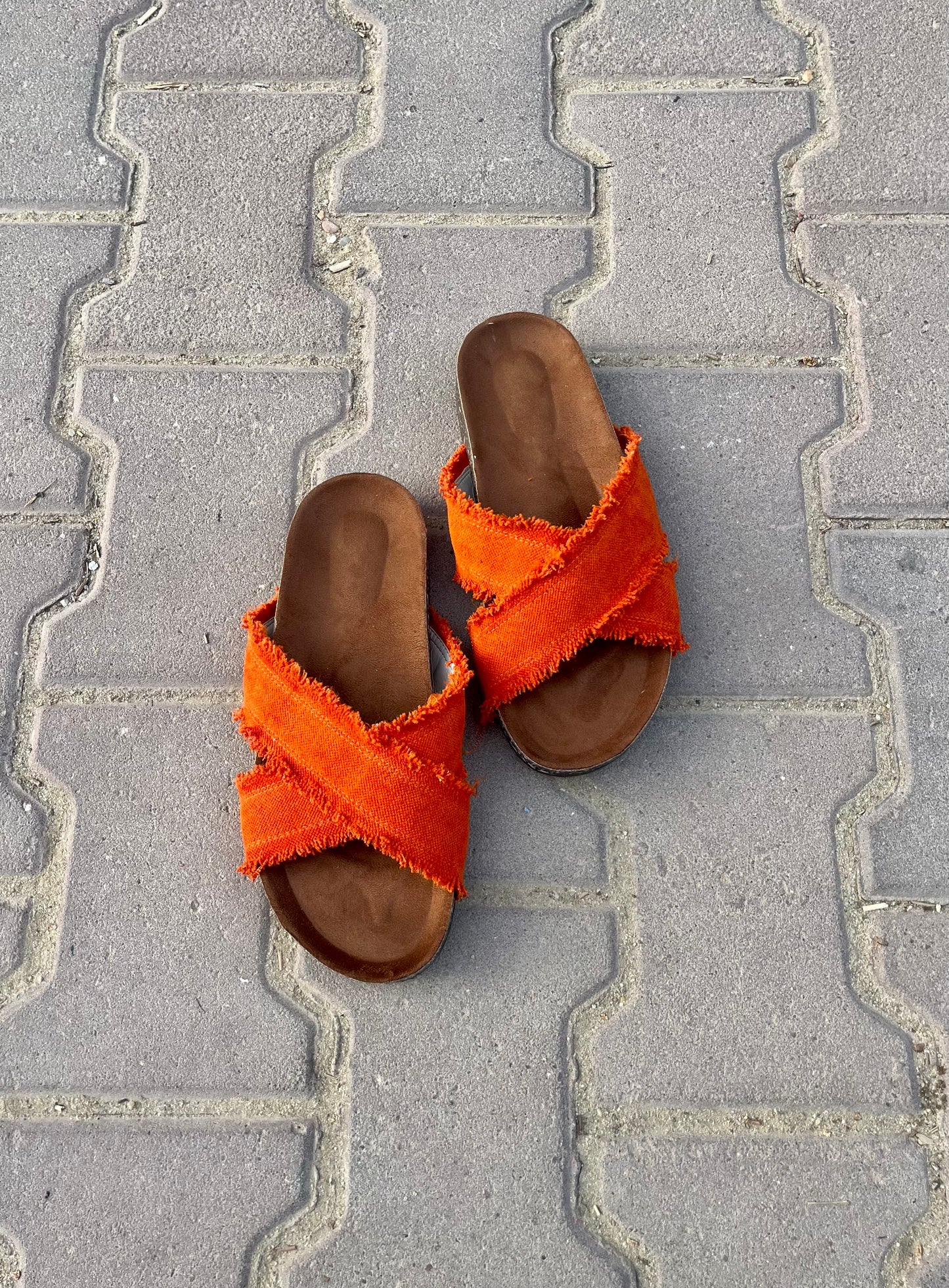 Orange Cross Slippers