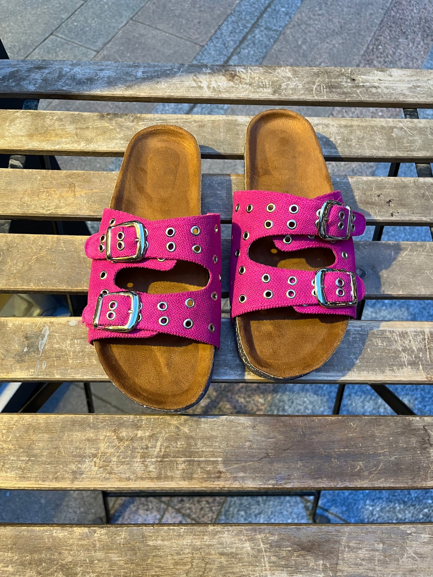 Fuchsia Belt Slippers