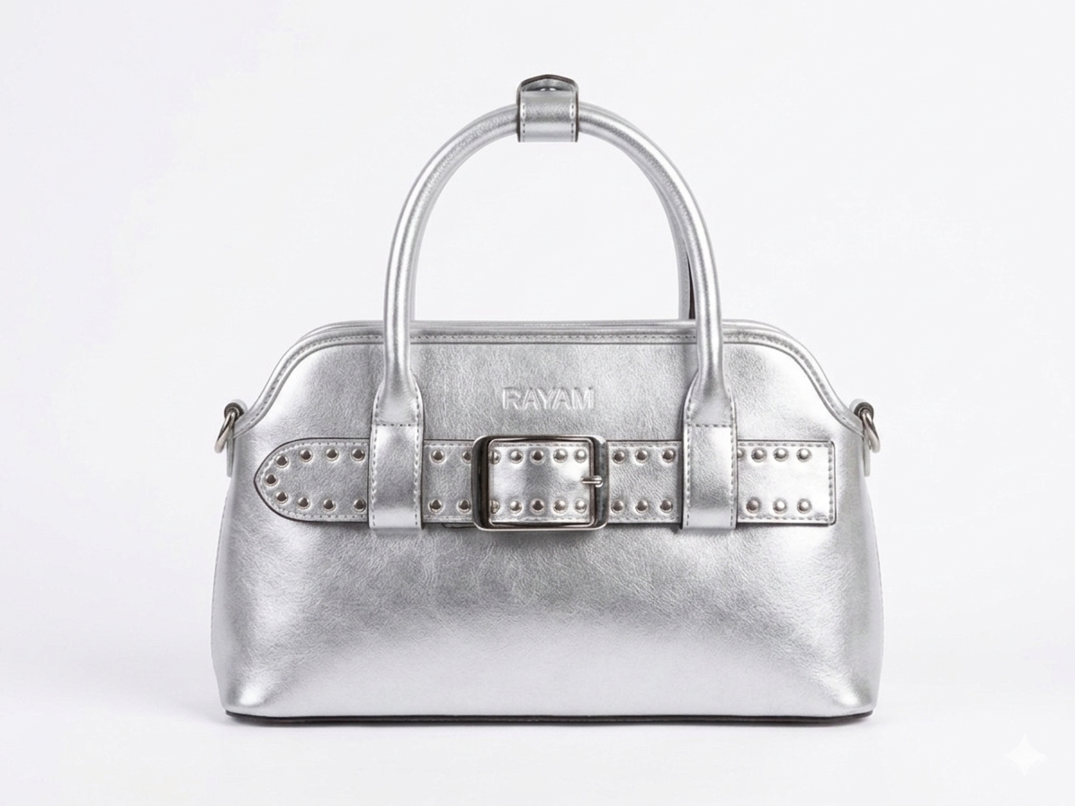Silver Studded Buckle Bag