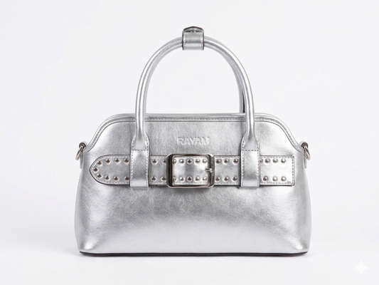 Silver Studded Buckle Bag