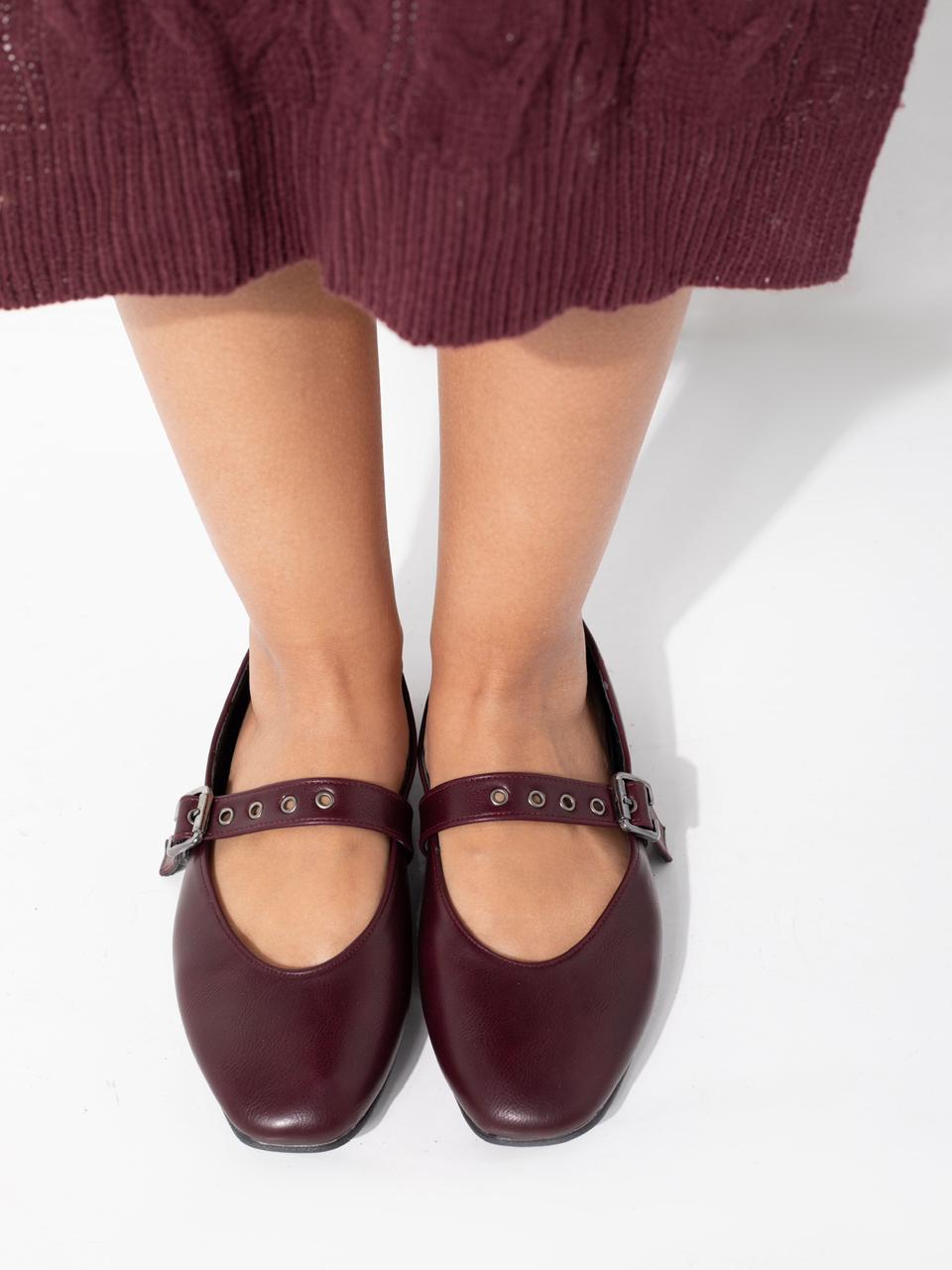 Burgundy  Retro Ballerinas