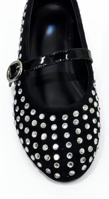 Black Studded Ballerinas