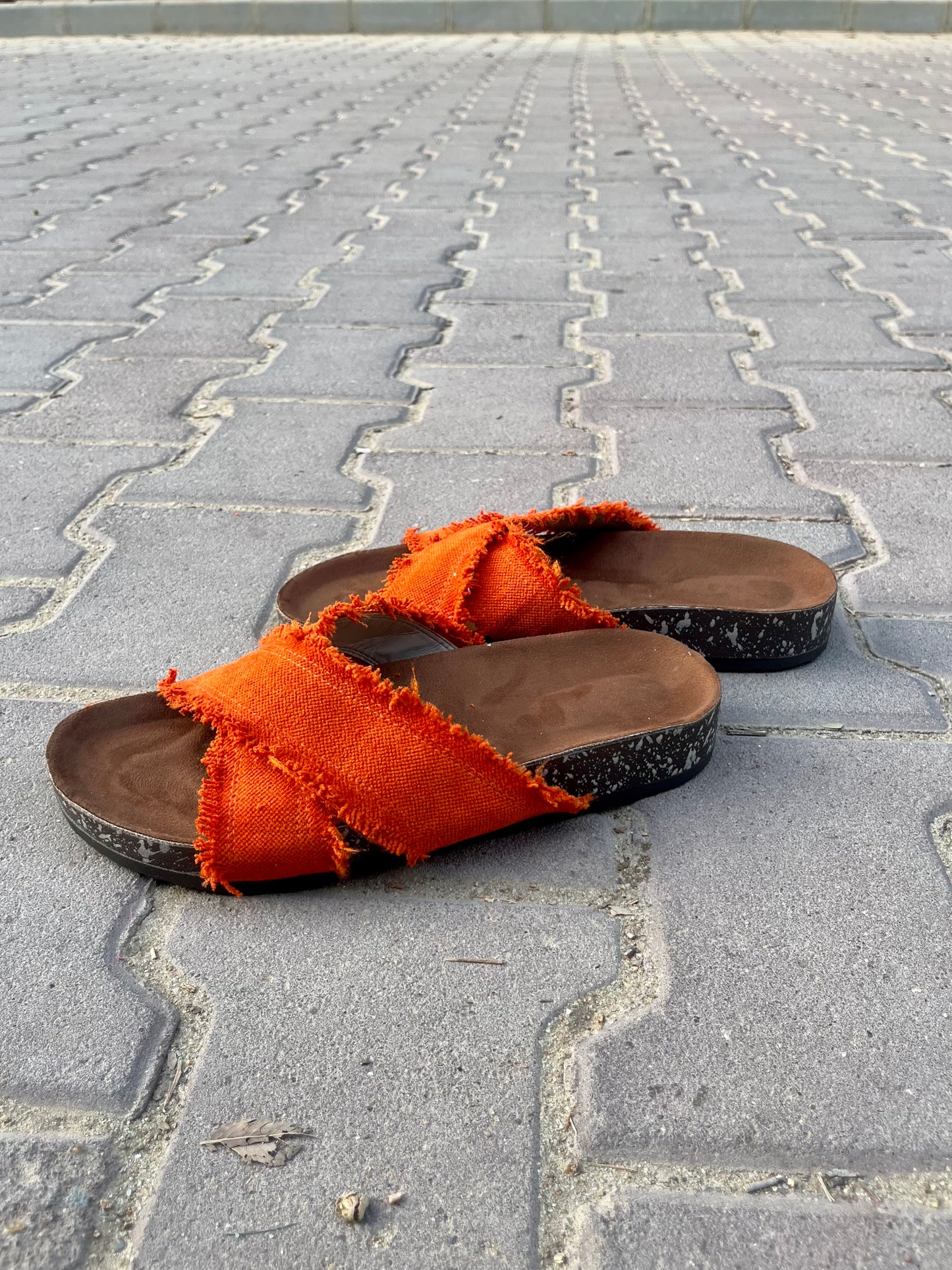 Orange Cross Slippers