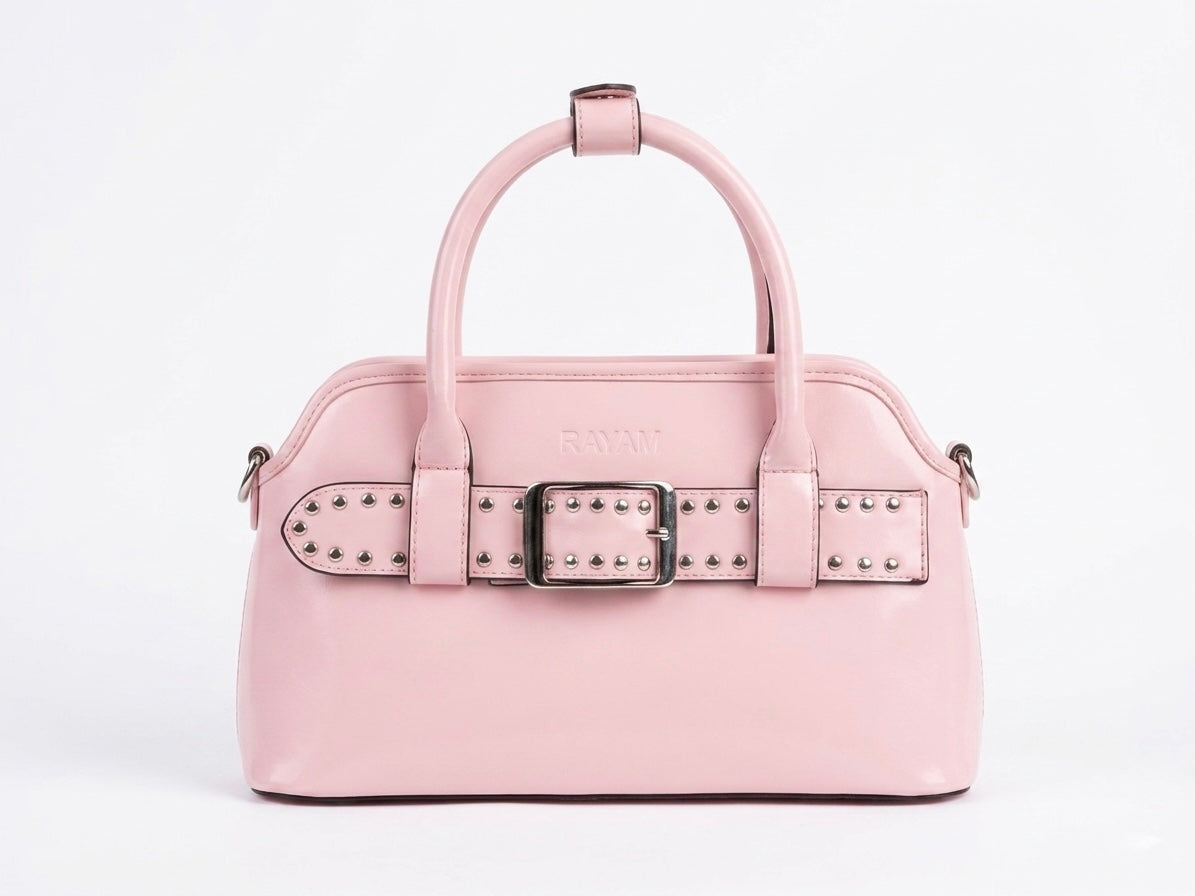 Pink Studded Buckle Bag