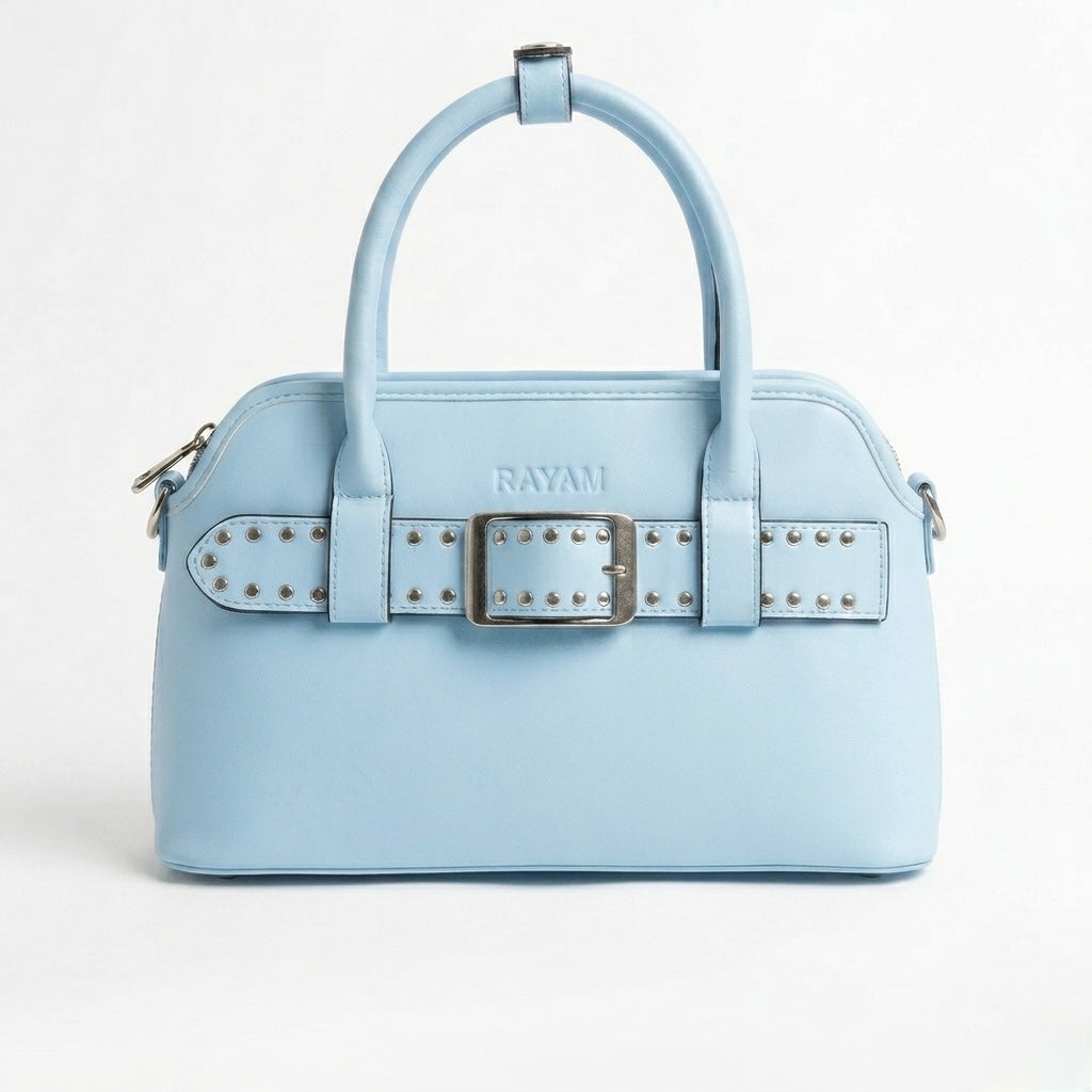 Baby blue Studded Buckle Bag