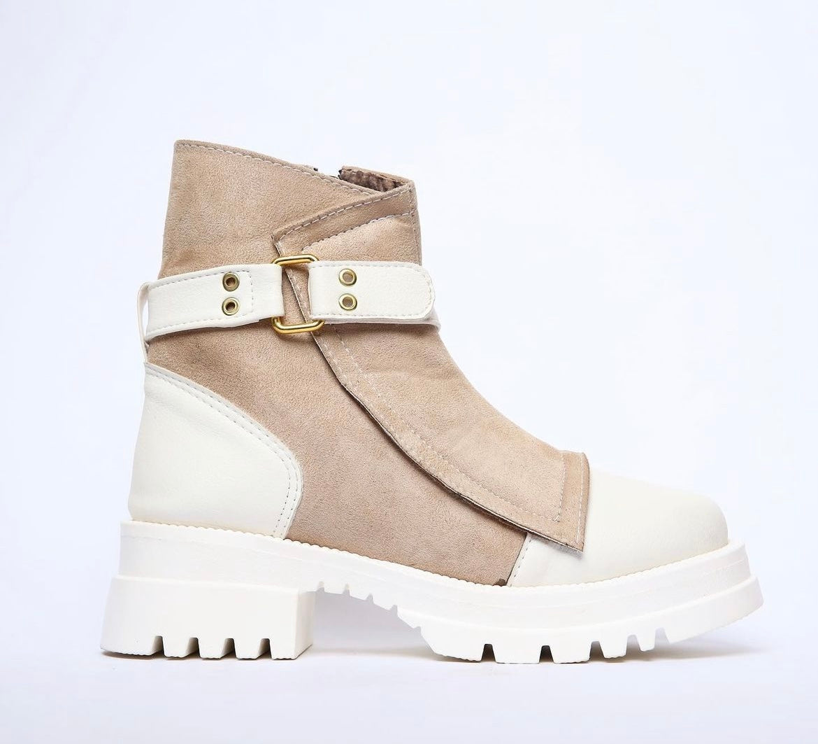 White X Beige Toya boots