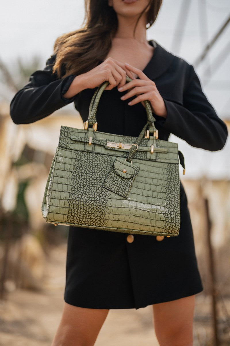 Green Crocodile Cesia Bag