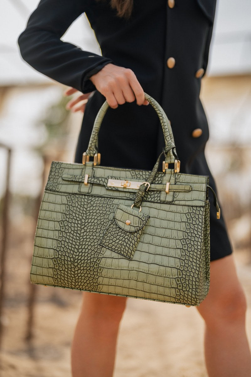 Green Crocodile Cesia Bag