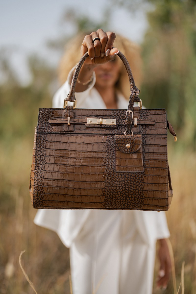 Brown Crocodile Cesia Bag